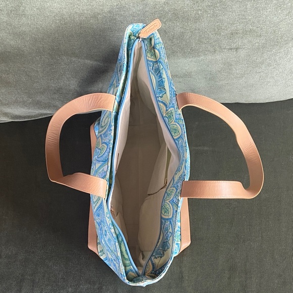 Talbots Paisley Tote with Tan Accents - Picture 2 of 3